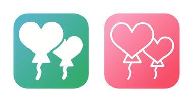 Heart shaped balloons Vector Icon