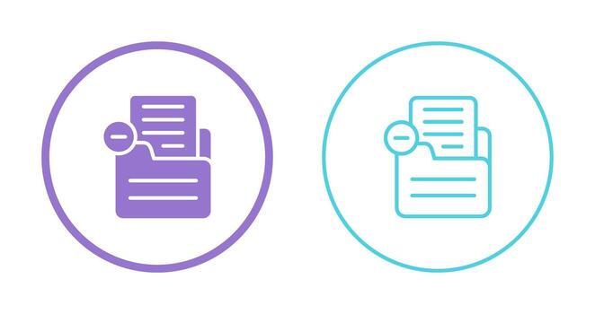 documento eliminar vector icono