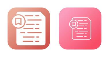 Document Insert Bookmark Vector Icon