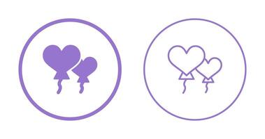 Heart shaped balloons Vector Icon