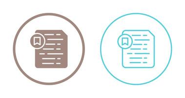 Document Insert Bookmark Vector Icon