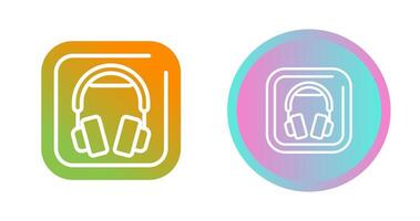 Headphones Square Vector Icon