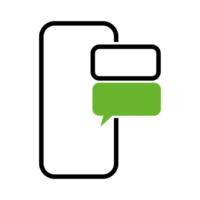 phone with bubble text message icon. smartphone conversation message text symbol signs png