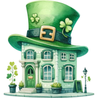 AI generated Hat Irish bar, Irish pub, Ireland bar, St. Patrick's Day cute watercolor png