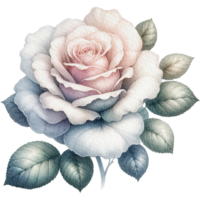 AI generated Rose floral spring watercolor border decoration art. png