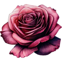 AI generated Rose floral spring watercolor border decoration art. png