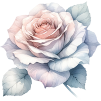 AI generated Rose floral spring watercolor border decoration art. png