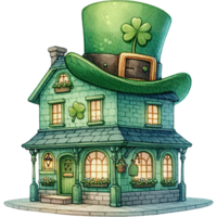 AI generated Hat Irish bar, Irish pub, Ireland bar, St. Patrick's Day cute watercolor png