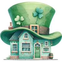 AI generated Hat Irish bar, Irish pub, Ireland bar, St. Patrick's Day cute watercolor png