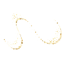 Glittering stars with golden shimmering swirls, shiny glitter design. Magical motion, sparkling lines . png