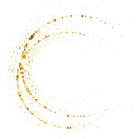 Glittering stars with golden shimmering swirls, shiny glitter design. Magical motion, sparkling lines . png