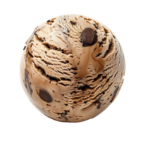 AI generated Coffee ice cream ball Isolated on transparent background png