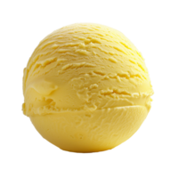 AI generated Lemon ice cream ball Isolated on transparent background png