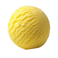 AI generated Lemon ice cream ball Isolated on transparent background png