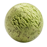 AI generated Green tea ice cream ball Isolated on transparent background png