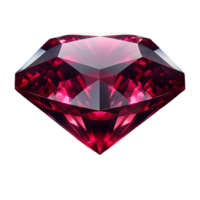 AI generated Ruby png, red gemstone transparent background, gemstone isolated png