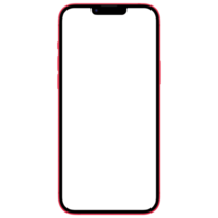 Vorderseite Seite Aussicht Foto von rot Smartphone oder Handy, Mobiltelefon Telefon ohne Hintergrund. Vorlage zum Attrappe, Lehrmodell, Simulation png