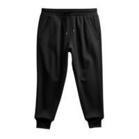 AI generated Photo of clean black jogger pants without background. Ready for mockup png