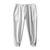 AI generated Photo of clean white jogger pants without background. Ready for mockup png