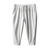 AI generated Photo of clean white jogger pants without background. Ready for mockup png