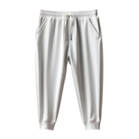 AI generated Photo of clean white jogger pants without background. Ready for mockup png