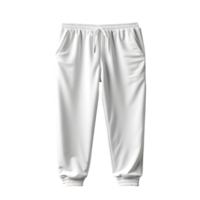 ai generato foto di pulito bianca jogger pantaloni senza sfondo. pronto per modello png