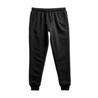 AI generated Photo of clean black jogger pants without background. Ready for mockup png