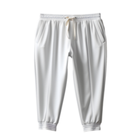 AI generated Photo of clean white jogger pants without background. Ready for mockup png