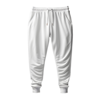 AI generated Photo of clean white jogger pants without background. Ready for mockup png