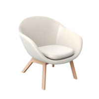 AI generated Side view photo of beautiful soft gray chair without background png