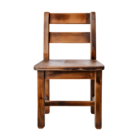 AI generated Front side view photo of wooden chair without background png