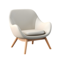 AI generated Side view photo of beautiful soft gray chair without background png