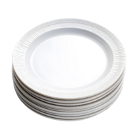 AI generated Stack of white plastic plates without background png