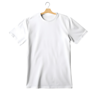 ai generiert Foto von sauber Weiß T-Shirt ohne Hintergrund bereit zum Attrappe, Lehrmodell, Simulation png