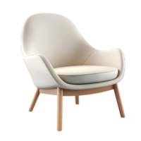 AI generated Side view photo of beautiful soft gray chair without background png