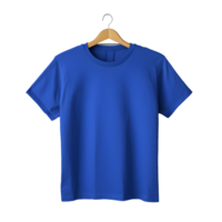 AI generated Photo of clean blue t-shirt without background. Ready for mockup png