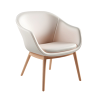 AI generated Side view photo of beautiful soft gray chair without background png