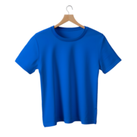 ai generiert Foto von sauber Blau T-Shirt ohne Hintergrund. bereit zum Attrappe, Lehrmodell, Simulation png