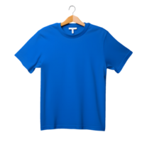 AI generated Photo of clean blue t-shirt without background. Ready for mockup png