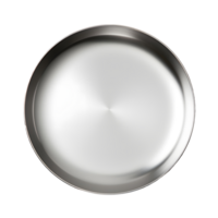 AI generated Photo of chrome frying pan from above without background png