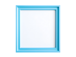 AI generated Photo of blank frame for picture or image with blue border without background. Template for mockup png