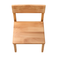 AI generated Top view photo of wooden chair without background png