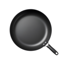 AI generated Photo of black frying pan from above without background png