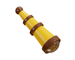 3d teleskop spyglass ikon illustration png