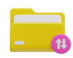 Folder 3d icon. Date transferring concepts in the information related to computer technology png