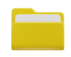 Folder with files documents file management concept 3d icon png