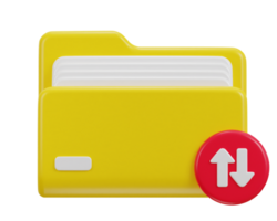 Folder 3d icon. Date transferring concepts in the information related to computer technology png