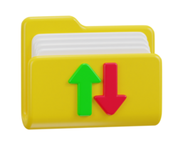 Folder 3d icon. Date transferring concepts in the information related to computer technology png