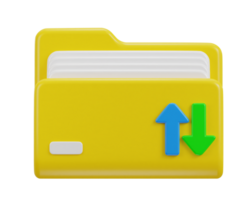 Folder 3d icon. Date transferring concepts in the information related to computer technology png