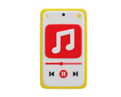 3d rendering audio music player concept audio media playback controls icon illustration png